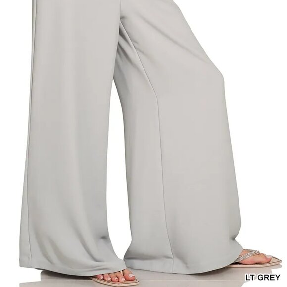 Zenana Relaxed Fit Elastic Waisted Wide Leg Pants - Picture 4 of 5
